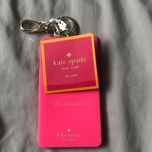 Kate Spade Neon PInk ID Clip NWT